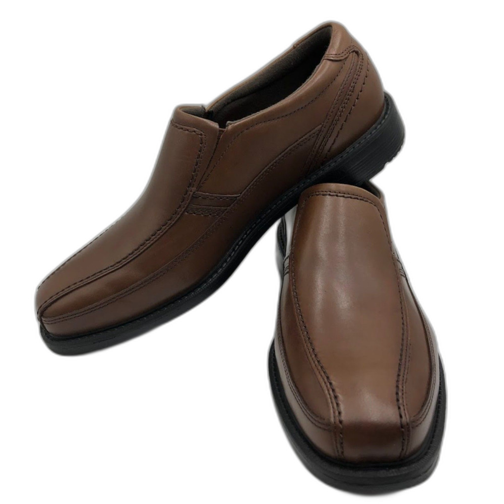 Rockport NIB Men's Brown Leather Slip On Comfort Casual Dress Shoes Size 9 - Picture 8 of 12